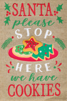 AppliqueSanta Cookies  4778  Decorative Flag