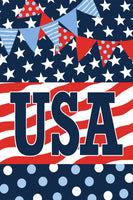 BurlapPatriotic Patterns  5097  Decorative Flag