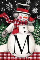 Snowman & Cardinal Mono M  5299  Decorative Flag