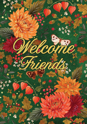 Mums on Green  5480  Decorative Flag