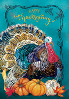 Teal Turkey  5482  Decorative Flag