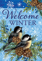 Winter Chickadees  5485  Decorative Flag