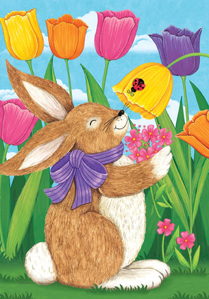 TULIP BUNNIES  5588  Decorative Flag