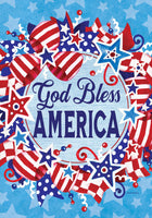 GOD BLESS WREATH  5612  Decorative Flag