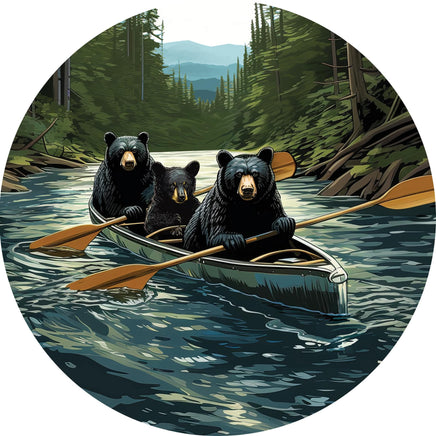 Custom Décor BEAR CANOE 5631SC Suncatcher sold by If It's Flags