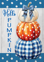 Gingham Pumpkin Stack  5710  Decorative Flag