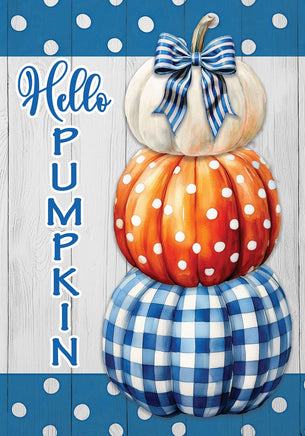 Gingham Pumpkin Stack  5710  Decorative Flag