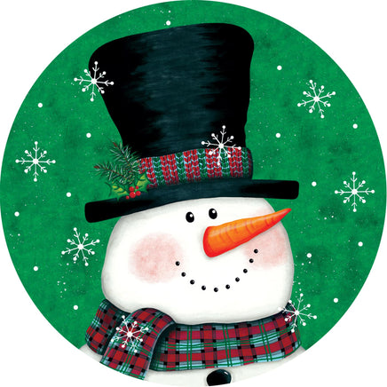 Custom Décor Snowman on Green 5719SC Suncatcher sold by If It's Flags
