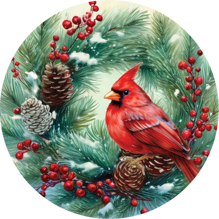Custom Décor Cardinal Wreath 5722SC Suncatcher sold by If It's Flags