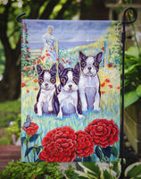 Boston Terrier Three in a Row Flag Garden Size