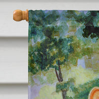 Corgi Springtime in the Garden Flag Canvas House Size