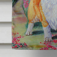 Corgi Springtime in the Garden Flag Canvas House Size