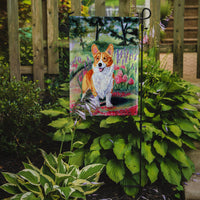 Corgi Springtime in the Garden Flag Garden Size