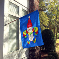 Christmas Snowman Fleur de lis Flag Canvas House Size