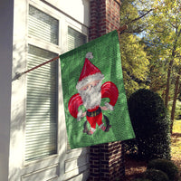 Christmas Santa Fleur de lis Flag Canvas House Size