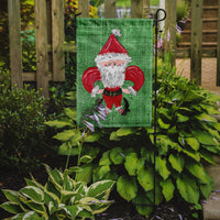 Christmas Santa Fleur de lis Flag Garden Size
