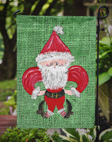 Christmas Santa Fleur de lis Flag Garden Size