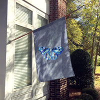 Butterfly on Gray Flag Canvas House Size