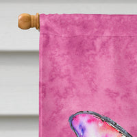 Butterfly on Pink Flag Canvas House Size