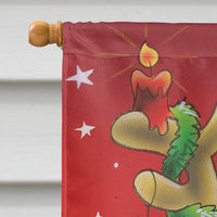 Comic Reindeer with Decorated Antlers Flag Canvas House Size AAH7206CHF