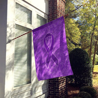 Purple Ribbon for Pancreatic and Leiomyosarcoma Cancer Awareness Flag Canvas House Size AN1207CHF