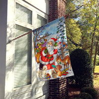 Christmas Santa Forrest Friends Flag Canvas House Size APH4571CHF