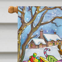 Christmas Santa Forrest Friends Flag Canvas House Size APH4571CHF