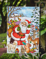 Christmas Santa Forrest Friends Flag Garden Size APH4571GF