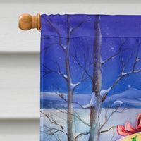 Christmas Santa Claus with Rabbits Flag Canvas House Size APH6556CHF