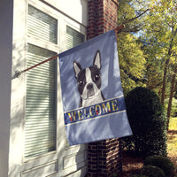 Boston Terrier Welcome Flag Canvas House Size BB1389CHF