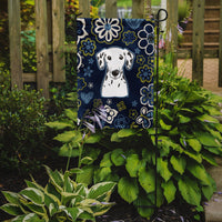 Blue Flowers Dalmatian Flag Garden Size