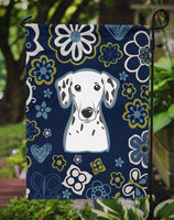 Blue Flowers Dalmatian Flag Garden Size