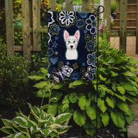 Blue Flowers Westie Flag Garden Size