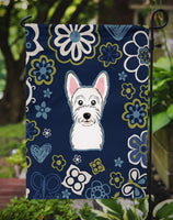 Blue Flowers Westie Flag Garden Size