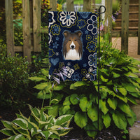 Blue Flowers Sheltie Flag Garden Size BB5093GF