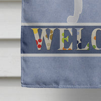 Borzoi Russian Greyhound Welcome Flag Canvas House Size BB5503CHF