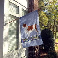 Welsh Springer Spaniel Welcome Flag Canvas House Size BB5504CHF