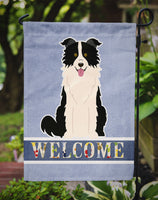 Border Collie Black White Welcome Flag Garden Size BB5699GF