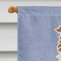 Border Collie Red White Welcome Flag Canvas House Size BB5700CHF