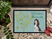 Welcome Friends Brown Springer Spaniel Indoor or Outdoor Mat 18x27 BB7622MAT
