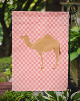 Arabian Camel Dromedary Pink Check Flag Garden Size