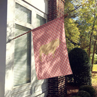 Charolais Cow Pink Check Flag Canvas House Size BB7826CHF