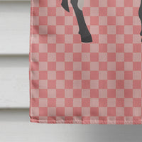 American Mammoth Jack Donkey Pink Check Flag Canvas House Size BB7844CHF