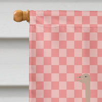 Common Ostrich Pink Check Flag Canvas House Size BB7924CHF