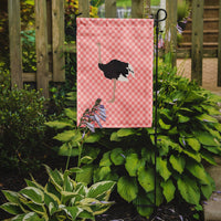 Common Ostrich Pink Check Flag Garden Size