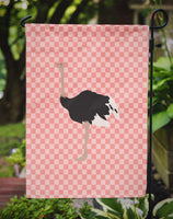 Common Ostrich Pink Check Flag Garden Size