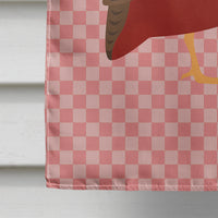 Chinese Painted or King Quail Pink Check Flag Canvas House Size BB7956CHF