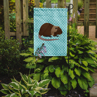 Coypu Nutria River Rat Blue Check Flag Garden Size