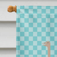 Common Ostrich Blue Check Flag Canvas House Size BB8098CHF
