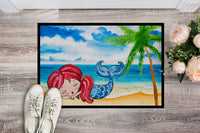 Mermaid on the Beach Indoor or Outdoor Mat 24x36 BB8513JMAT